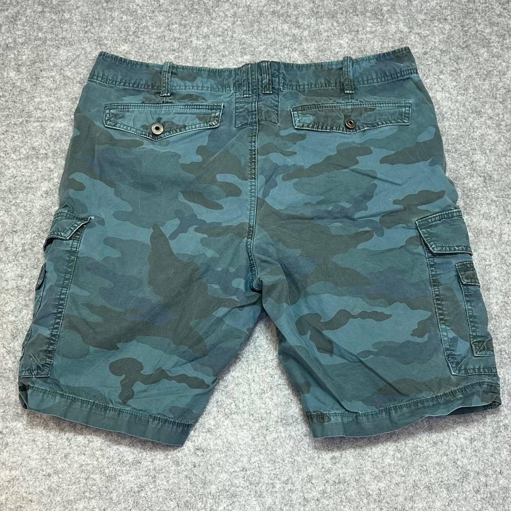 Express Mens Blue Camo Cargo Shorts Durable Reinforced Cotton Utility Size 36 - Picture 2 of 6